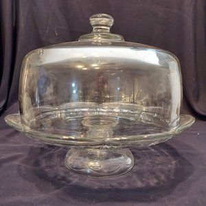 Vintage Glass Cake Closhe Set